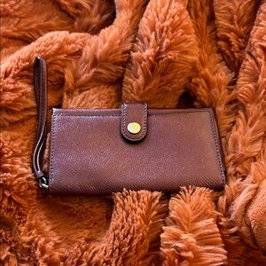Coach Brown Leather Wristlet